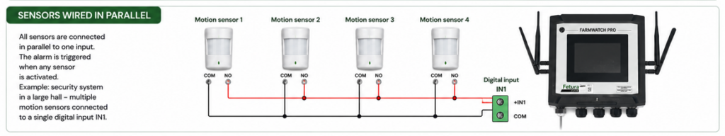 Schematic of sensors connected in parallel.